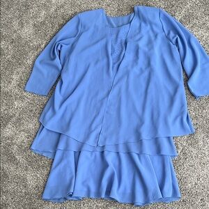 Elegant Blue Layered Dress